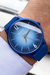 Ferrucci Unisex Kol Saati 3 Atm Su Geçirmez Lacivert Renk Silikon Kordon Alüminyum Kasa